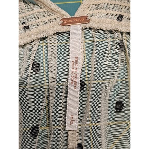 Free People Saya polka dot Sheer Mesh Tulle Baby doll Dress Size M - Picture 6 of 9